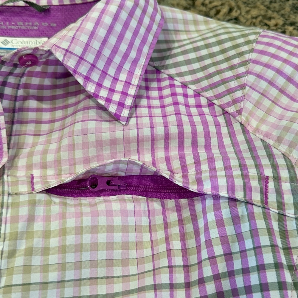 Columbia Pink and White Plaid Button Down Shirt - Picture 7 of 11